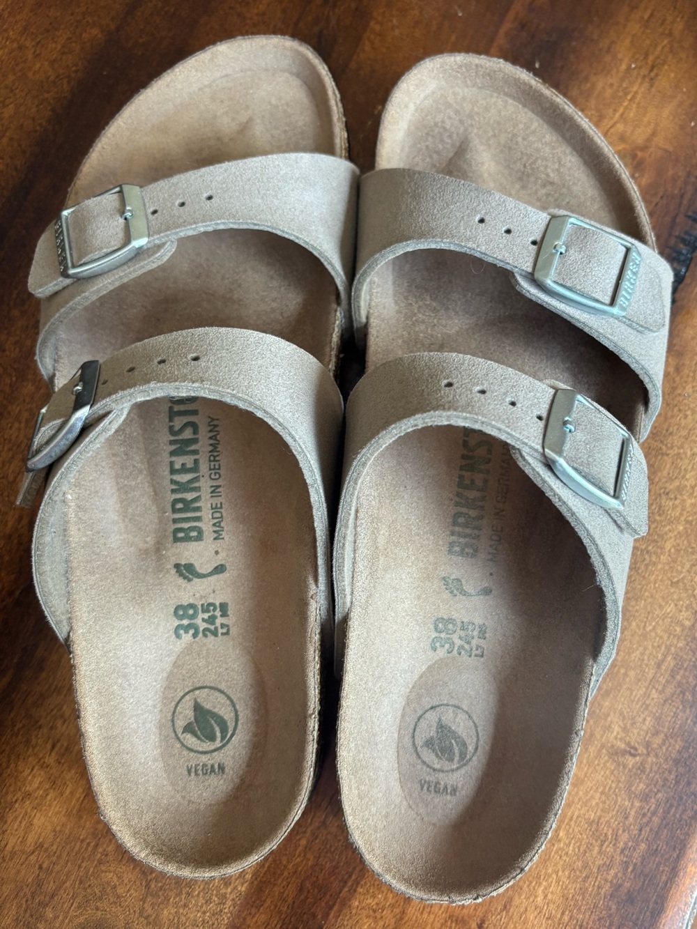 Birkenstock Arizona  Taupe Suede Two-Buckle Sandals